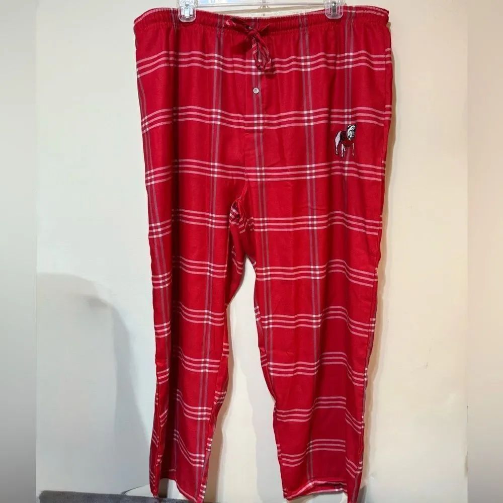 Concepts Sports Men’s GA Bulldogs Sleep Pants in Red Plaid Size 3XL NWOT